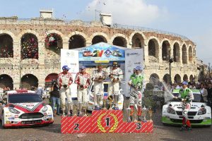 Mitia Dotta, Giandomenico Basso, Anna Andreussi, Paolo Andreucci, Umberto Scandola, Guido D Amore, Cerimonia di Premiazione Campionato Italiano Rally CIR.