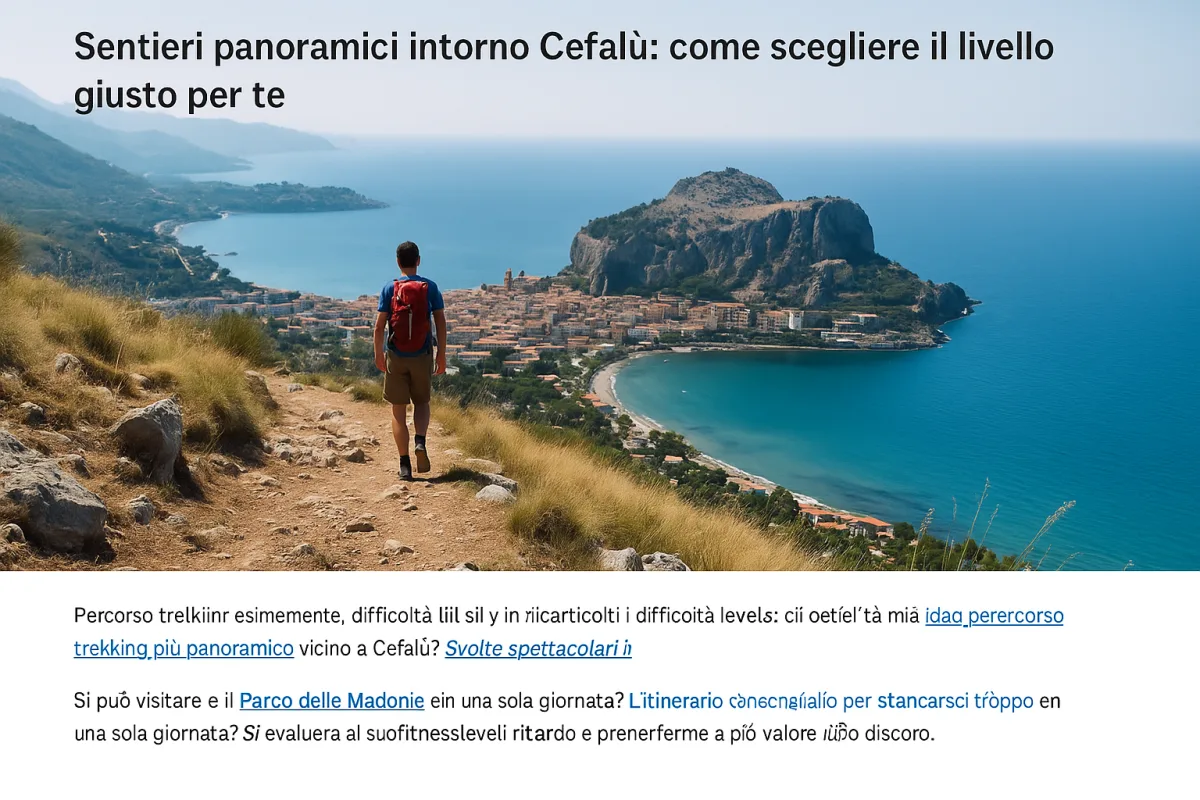 Sentieri panoramici intorno Cefalù: come scegliere il livello giusto per te
