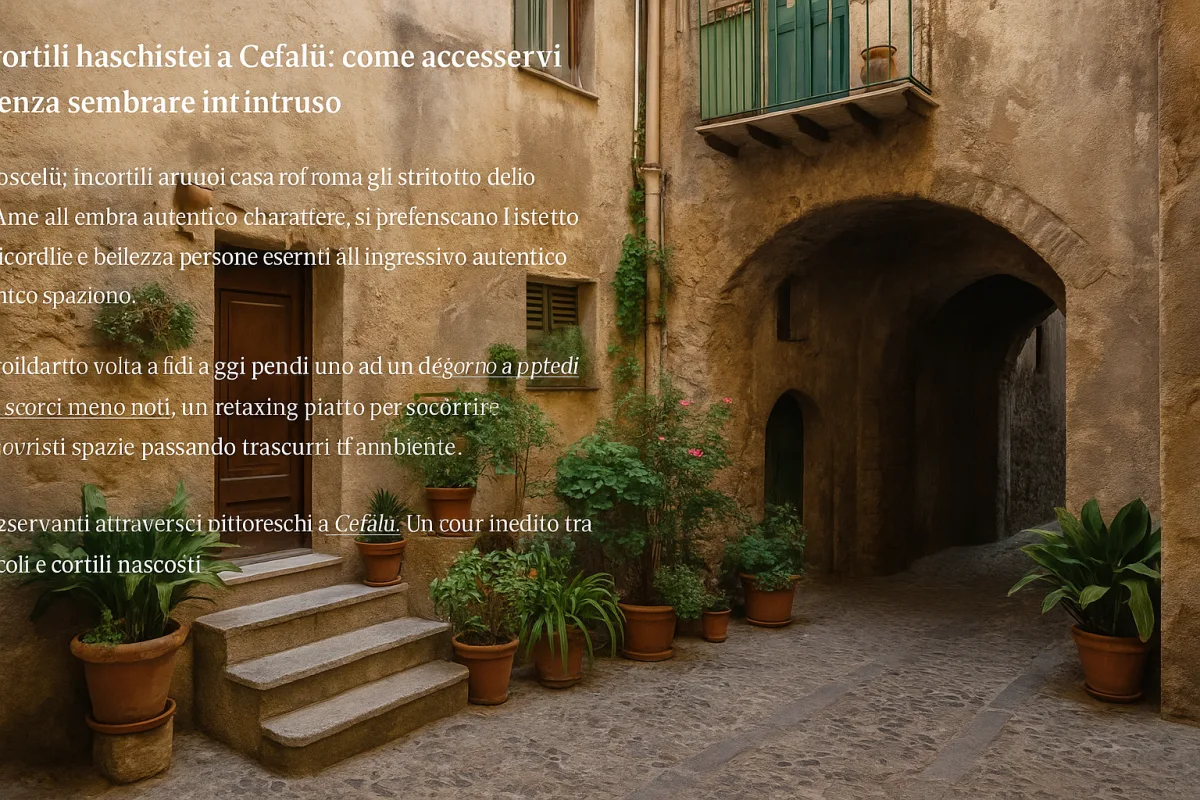 Cortili nascosti a Cefalù: come accedervi senza sembrare un intruso