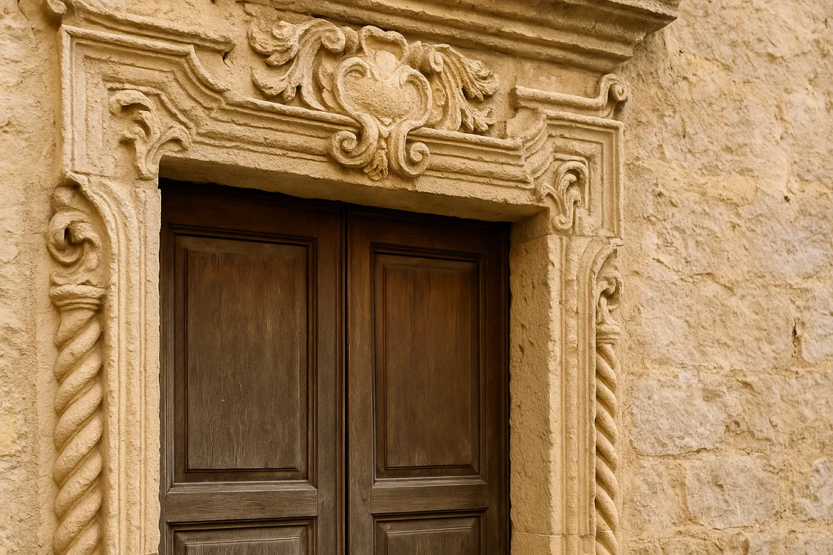 Cornici scolpite sulle porte di Cefalù: il dettaglio che tradisce la mano dell'artista