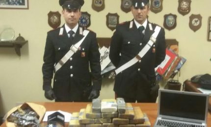 Carabinieri arrestano corriere della droga e sequestrano 14 kg di cocaina